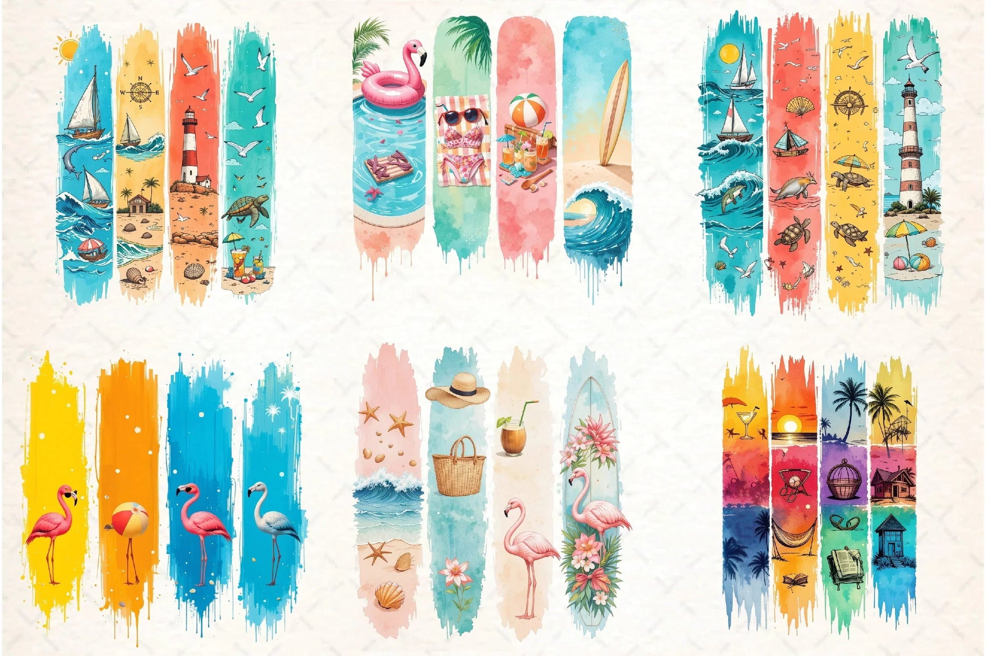 Summer Brushstroke Clipart Bundle - CraftNest - Digital Crafting and Art