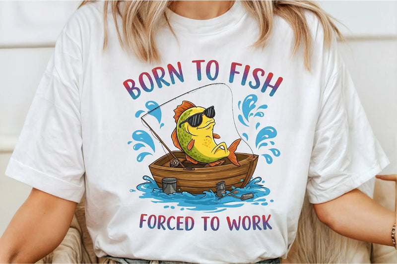 Born to Fish, Forced to Work Clipart Bundle - CraftNest - Digital Crafting and Art