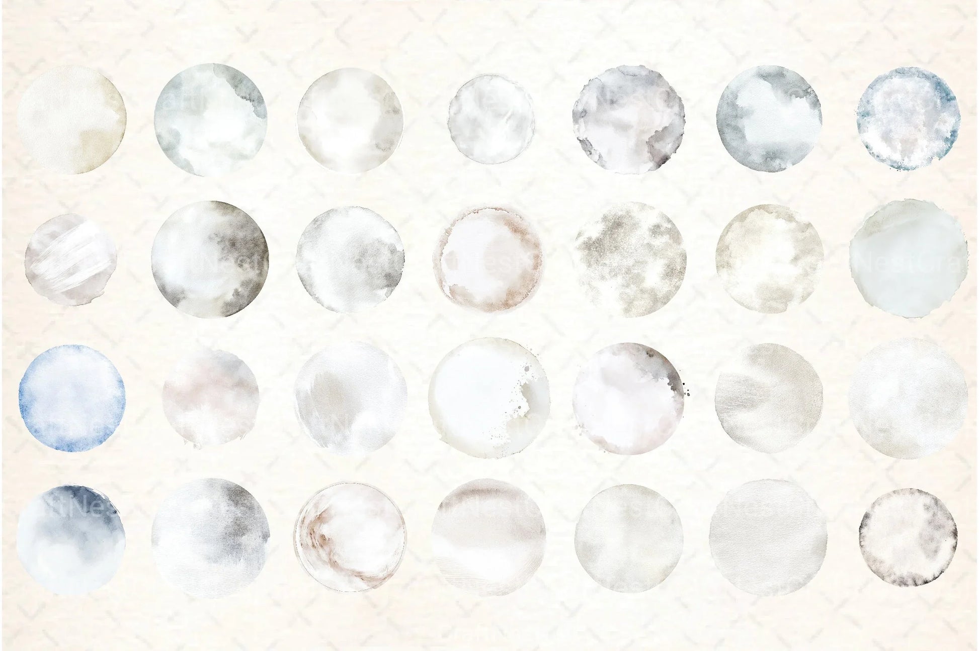 White Circles Clipart Bundle - CraftNest - Digital Crafting and Art