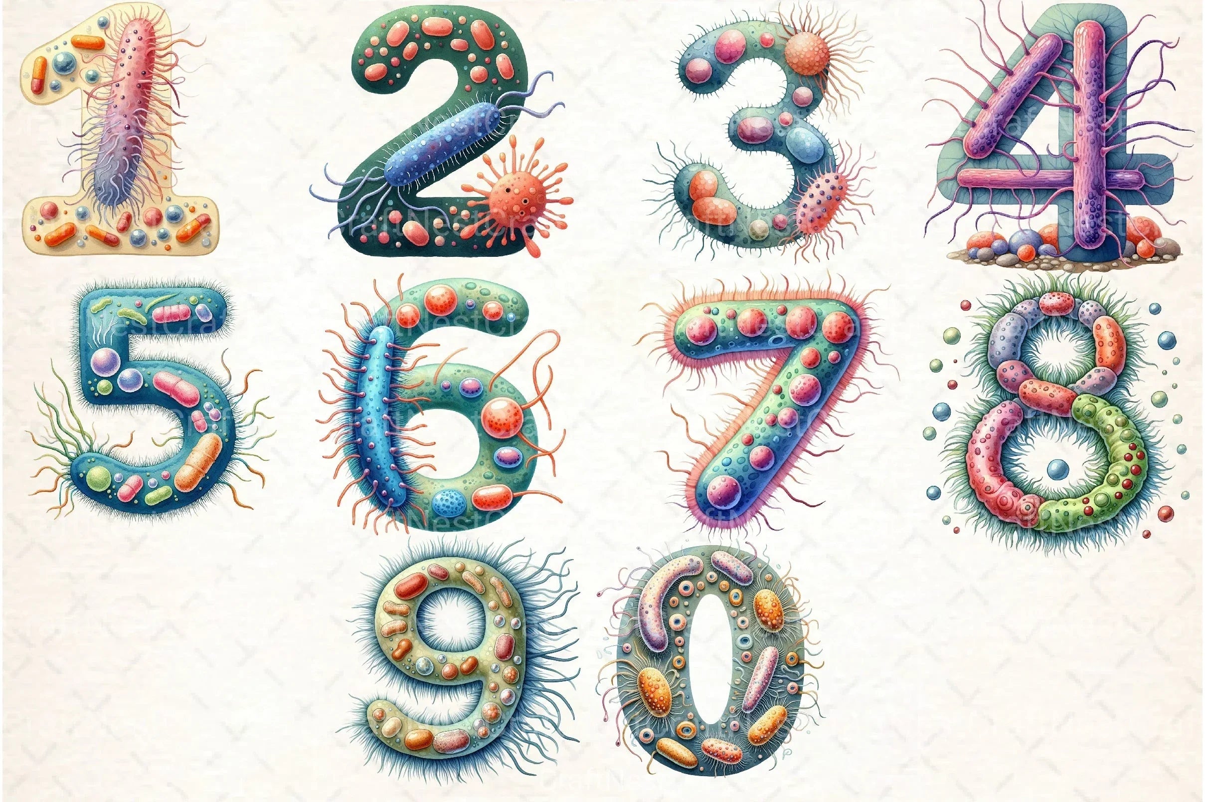 Bacteria Alphabet Clipart Bundle - CraftNest - Digital Crafting and Art