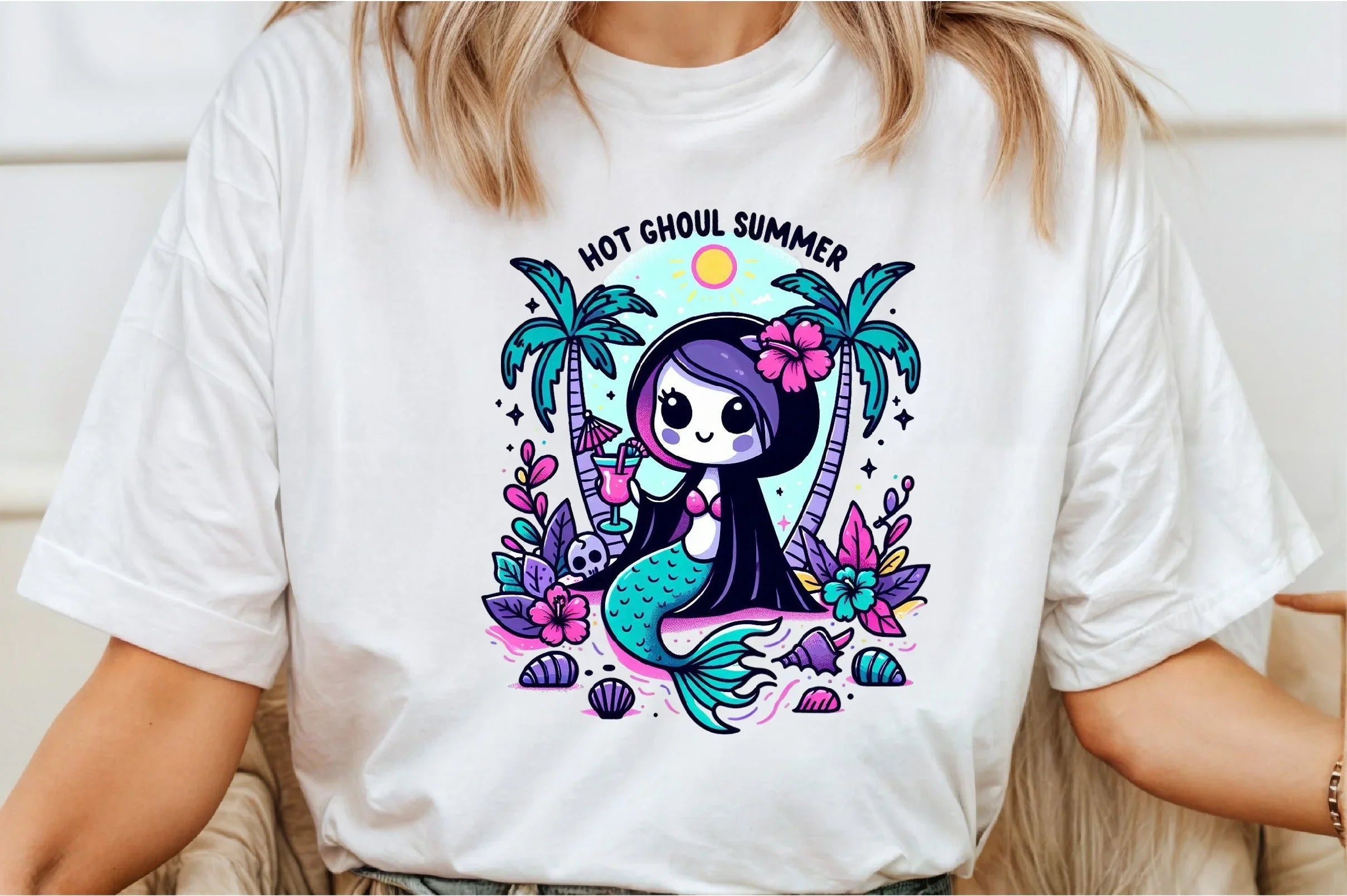 Cute Ghoul Mermaid Beach Clipart Bundle - CraftNest - Digital Crafting and Art