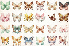 Boho Butterfly Clipart Bundle - CraftNest - Digital Crafting and Art