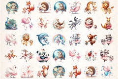 Cute Ballet Animals Mother's Day Clipart Bundle - CraftNest - Digital Crafting and Art