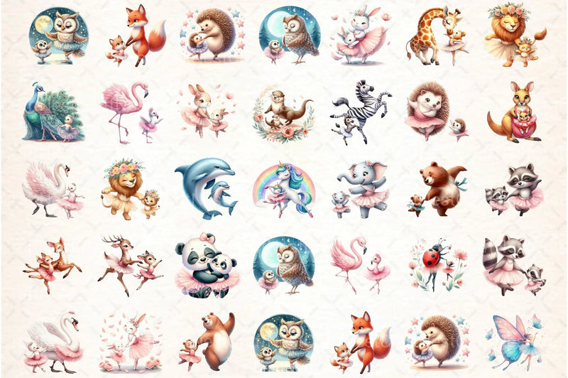 Cute Ballet Animals Mother's Day Clipart Bundle - CraftNest - Digital Crafting and Art