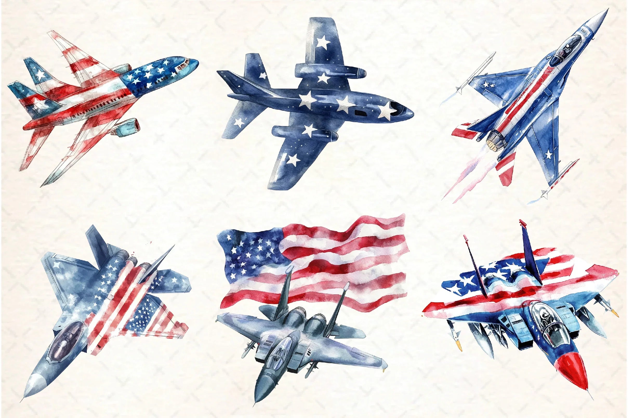 Jet Planes 4th of July Clipart Bundle - CraftNest - Digital Crafting and Art