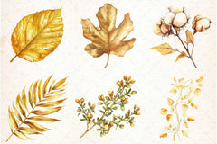 Golden Ornament Leaves Clipart Bundle - CraftNest - Digital Crafting and Art