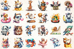 Funny Crazy Animals Clipart Bundle - CraftNest - Digital Crafting and Art