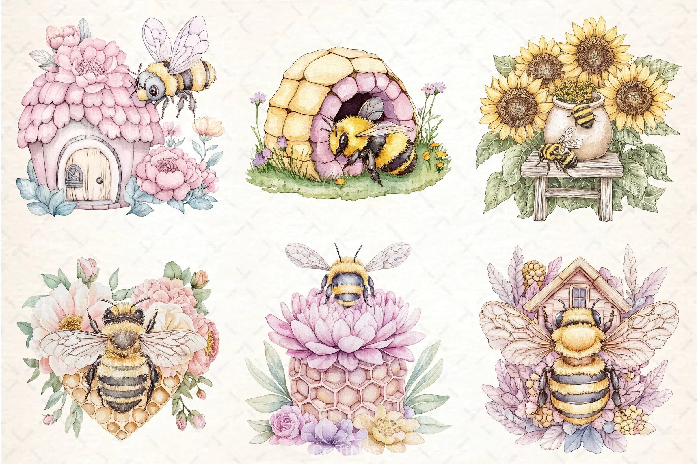 Bee Home Clipart Bundle 99 - CraftNest - Digital Crafting and Art