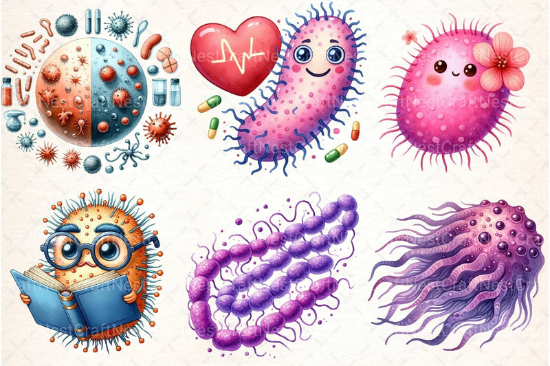 Bacteria Clipart Bundle - CraftNest - Digital Crafting and Art