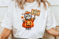 Hello Fall Cat Clipart Bundle - CraftNest - Digital Crafting and Art
