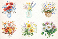 Wildflower Bouquet Clipart Bundle 99 - CraftNest - Digital Crafting and Art
