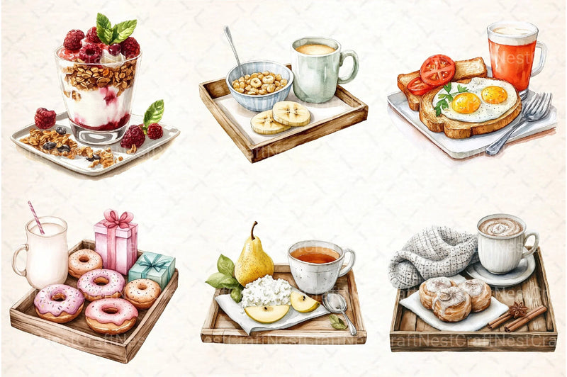 Breakfast Tray Clipart Bundle - CraftNest - Digital Crafting and Art