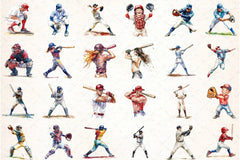 Baseball Players Clipart Bundle - CraftNest - Digital Crafting and Art