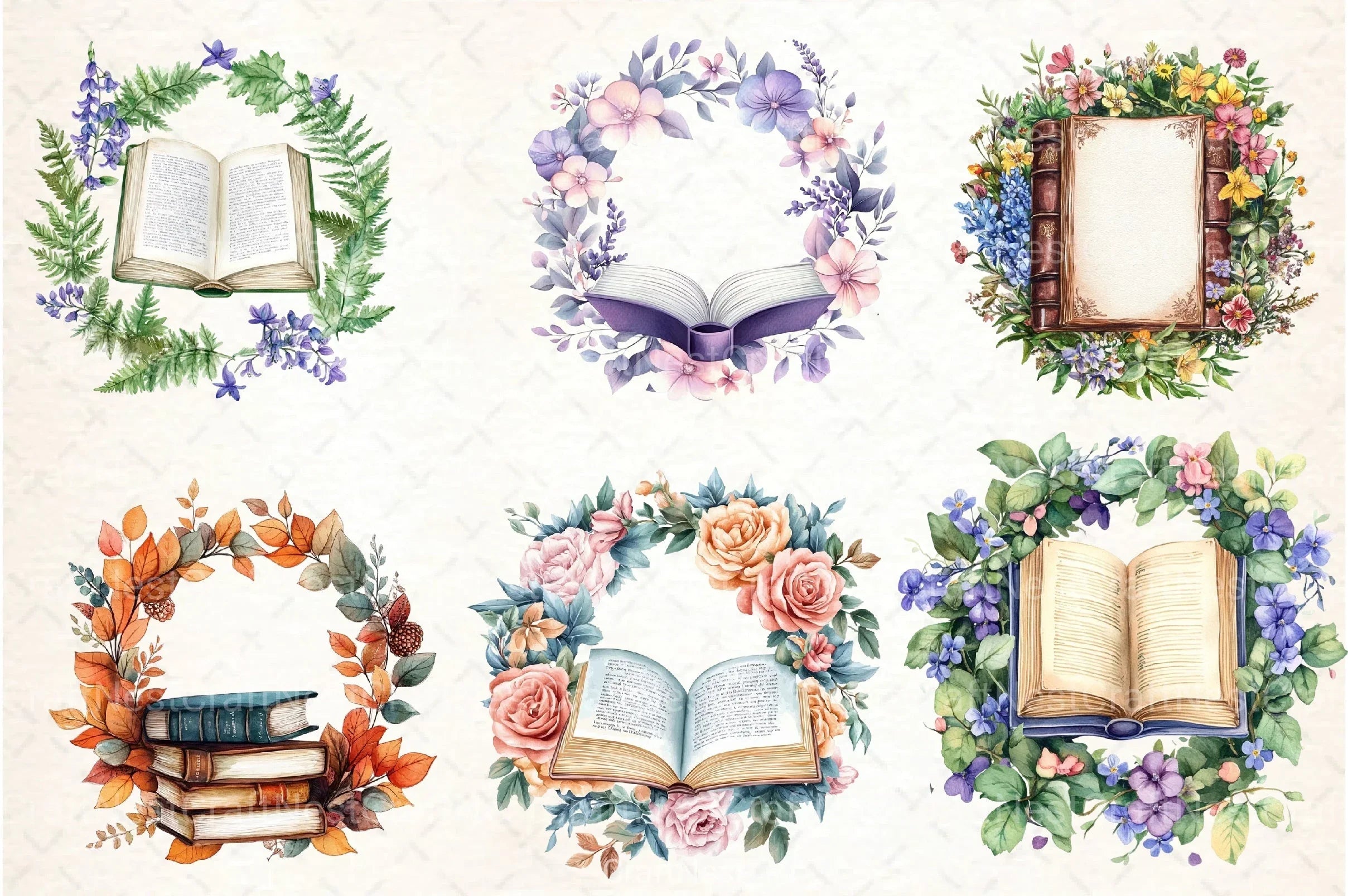 Vibrant Flower Wreath Clipart Bundle for Book Design - CraftNest - Digital Crafting and Art