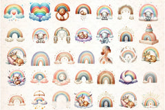 Baby Rainbow Boho Art Clipart Bundle - CraftNest - Digital Crafting and Art