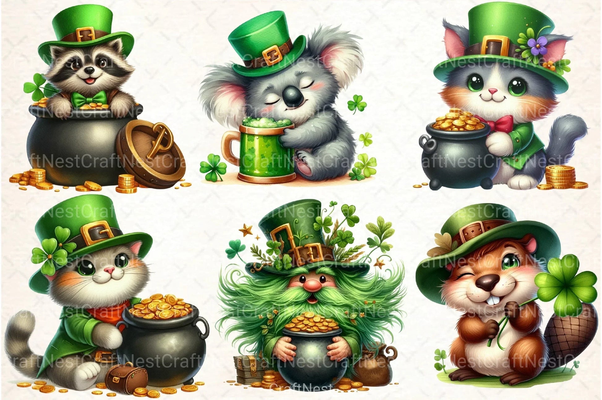 St. Patrick's Day Animal Clipart Bundle - CraftNest - Digital Crafting and Art