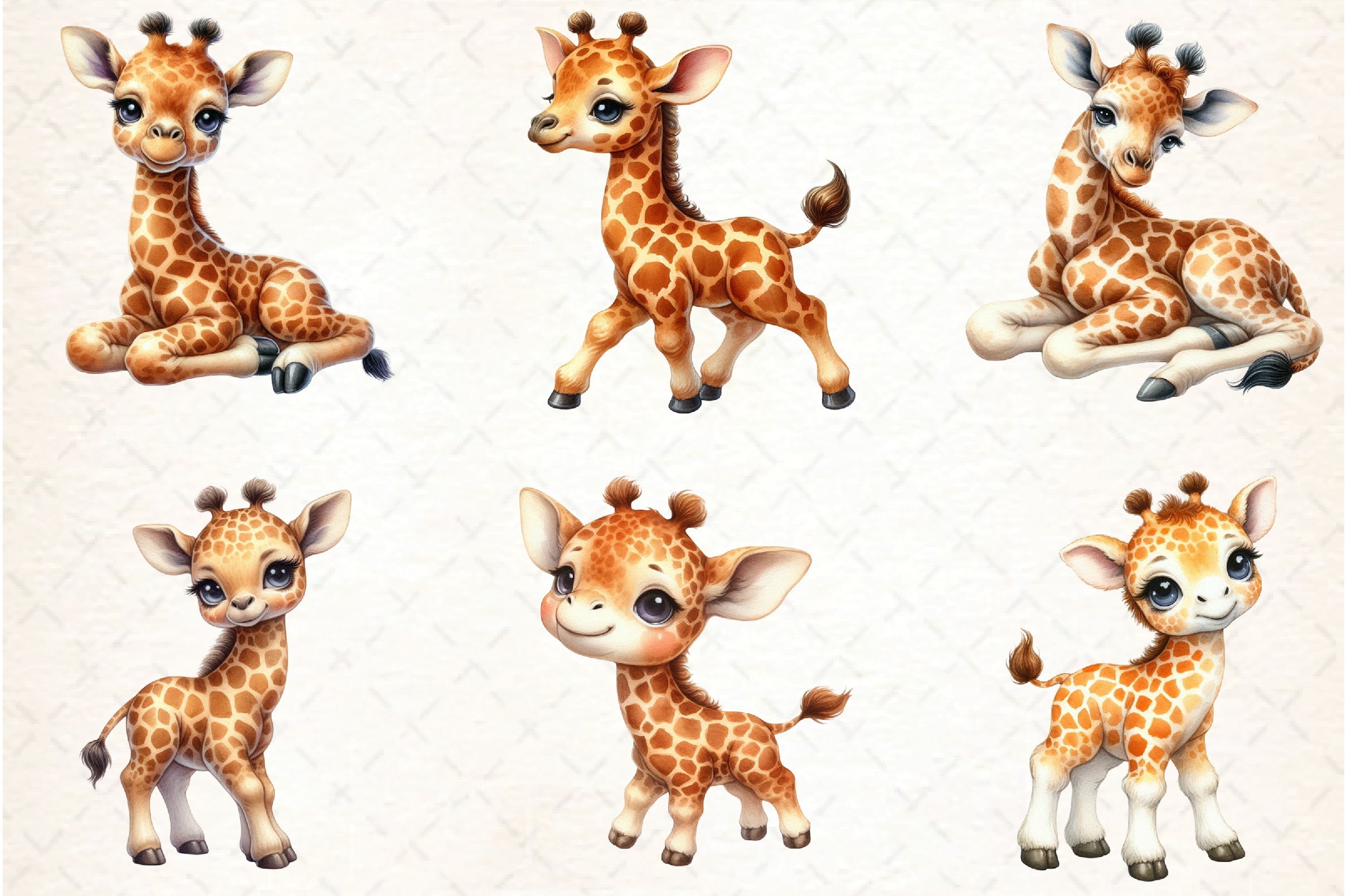 Baby Giraffe Clipart Bundle