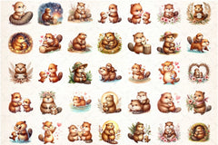 American Beaver Mother's Day Clipart Bundle - CraftNest - Digital Crafting and Art