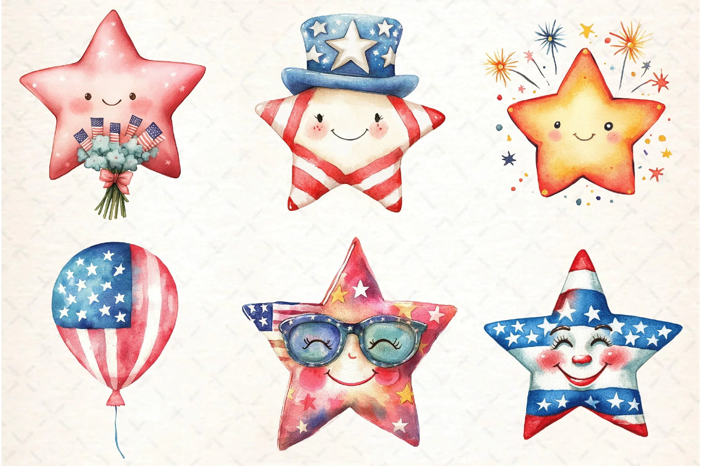 Cute Star 4th of July Clipart Bundle - CraftNest - Digital Crafting and Art