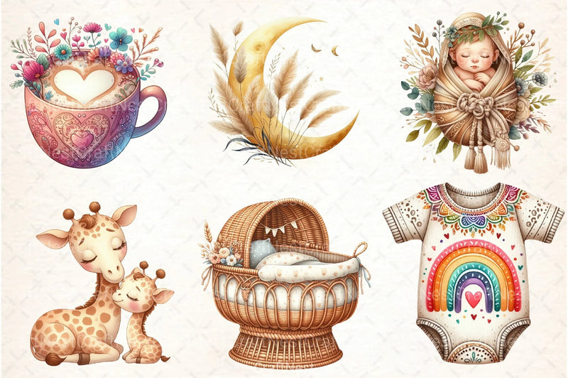 Boho Mother's Day Clipart Bundle 123 - CraftNest - Digital Crafting and Art