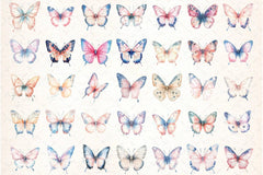 Blush Blue Glitter Butterflies Clipart Bundle - CraftNest - Digital Crafting and Art