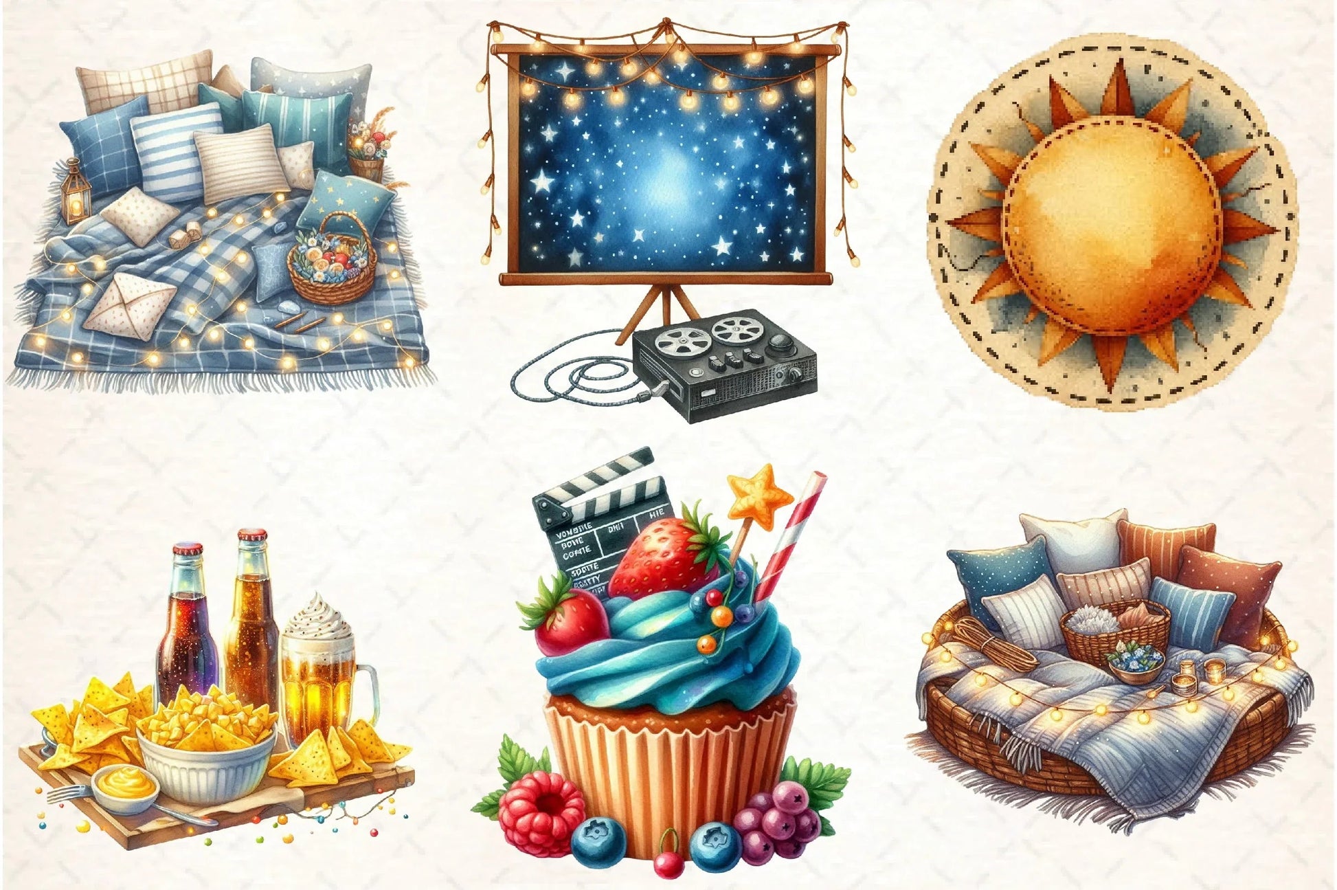 Summer Movie Night Clipart Bundle - CraftNest - Digital Crafting and Art