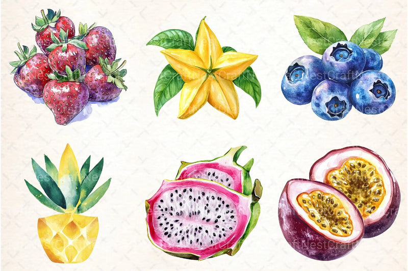 Summer Fruits Clipart Bundle 55 - CraftNest - Digital Crafting and Art