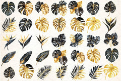 Black and Gold Tropical Clipart Bundle - CraftNest - Digital Crafting and Art