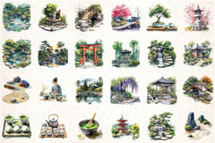 Japanese Tea Garden Clipart Bundle - CraftNest - Digital Crafting and Art