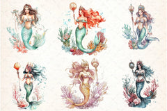 Mermaid Clipart Bundle 55 - CraftNest - Digital Crafting and Art