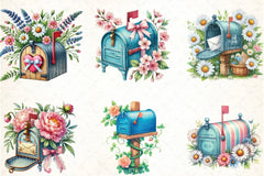Spring Mailbox Clipart Bundle 1 - CraftNest - Digital Crafting and Art