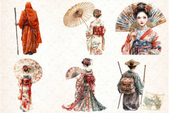 Vintage Japanese People Clipart Bundle - CraftNest - Digital Crafting and Art
