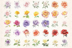 Spring Roses Clipart Bundle Lithograph - CraftNest - Digital Crafting and Art