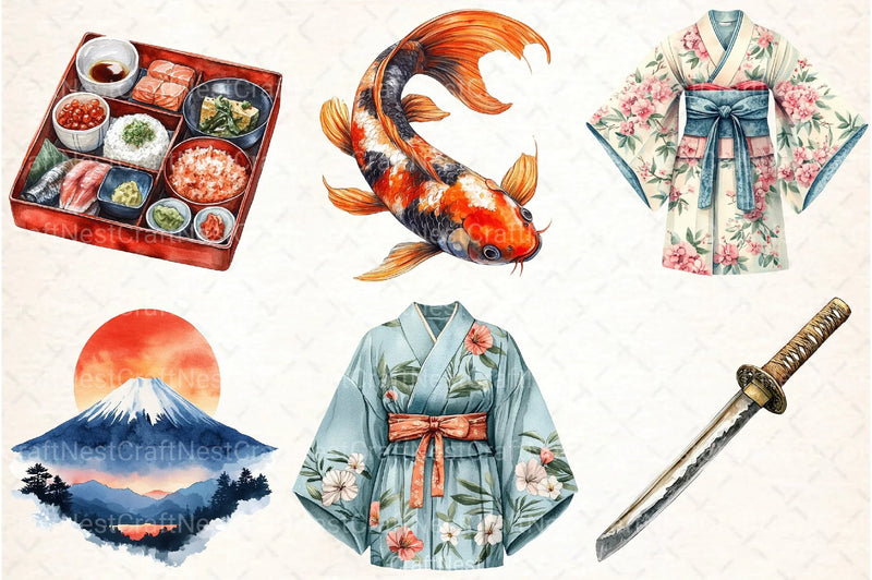 Japanese Culture Clipart Bundle - CraftNest - Digital Crafting and Art