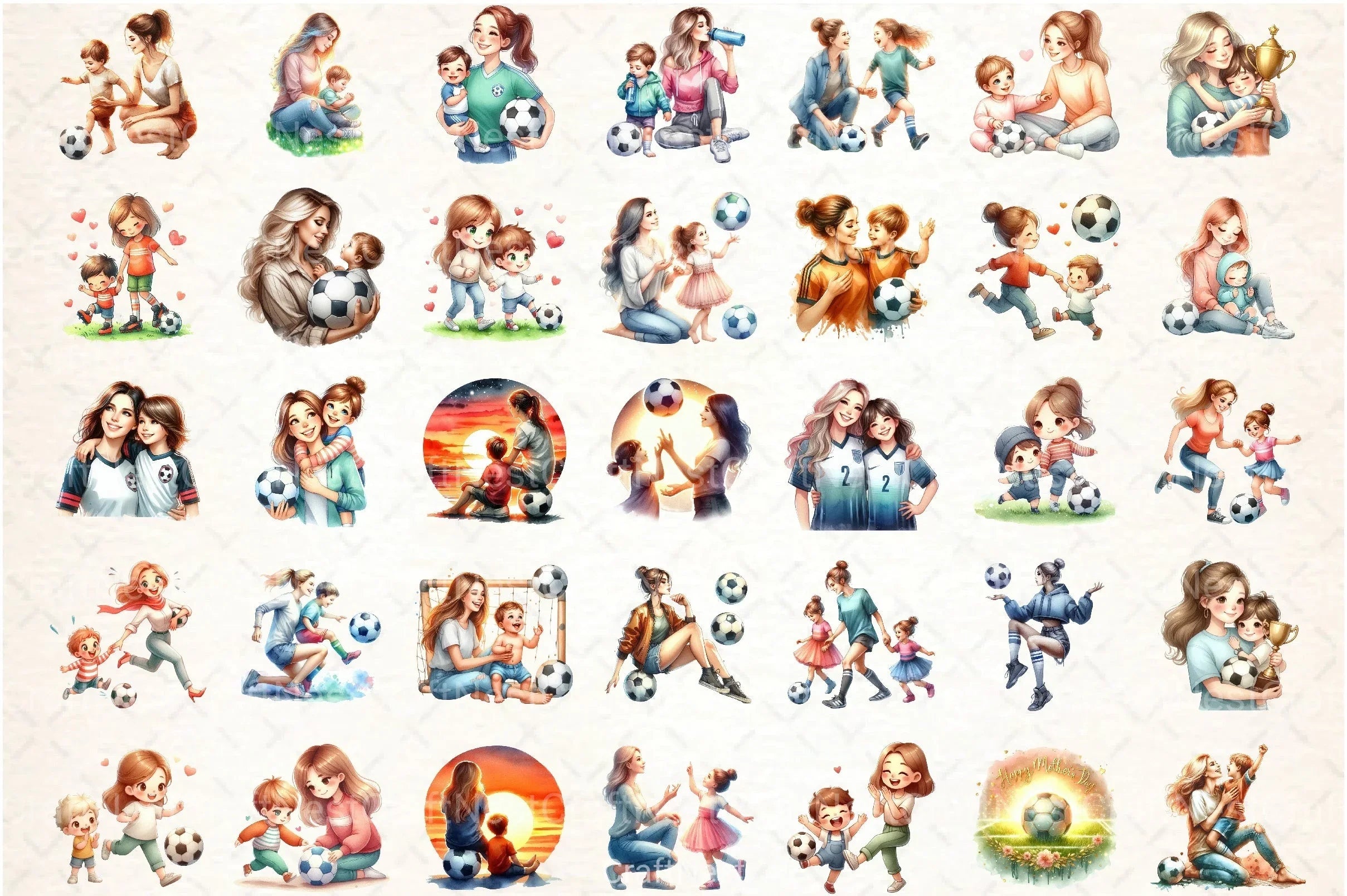 Mother's Day Soccer Clipart Bundle - CraftNest - Digital Crafting and Art