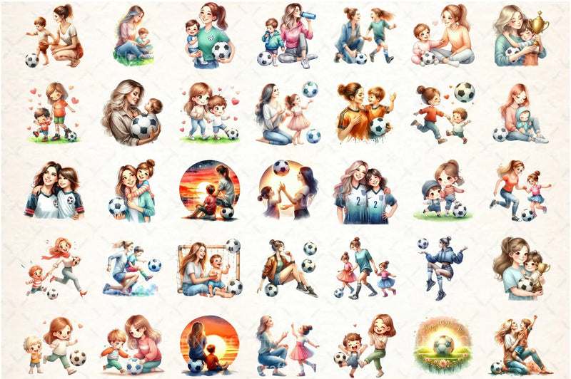 Mother's Day Soccer Clipart Bundle - CraftNest - Digital Crafting and Art