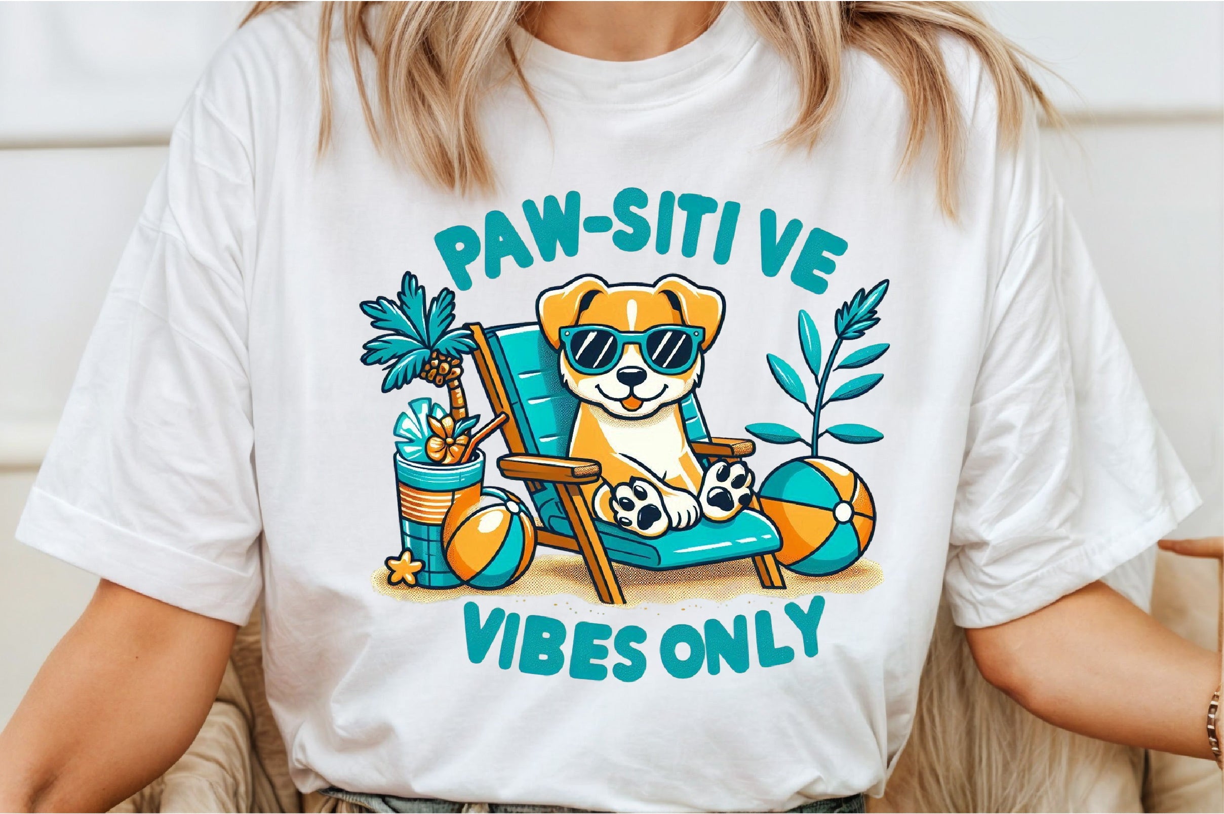 Cheerful Cartoon Dog Beach Clipart Bundle