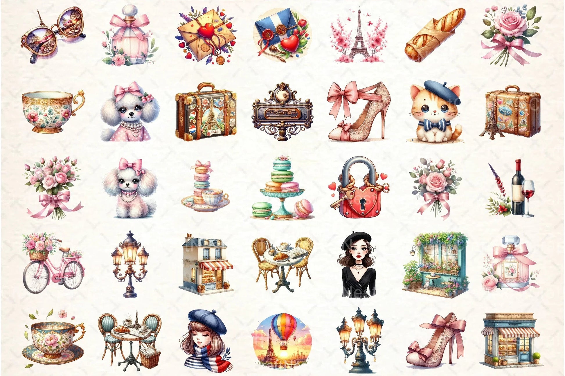 Ooh Lala Paris Clipart Bundle - CraftNest - Digital Crafting and Art