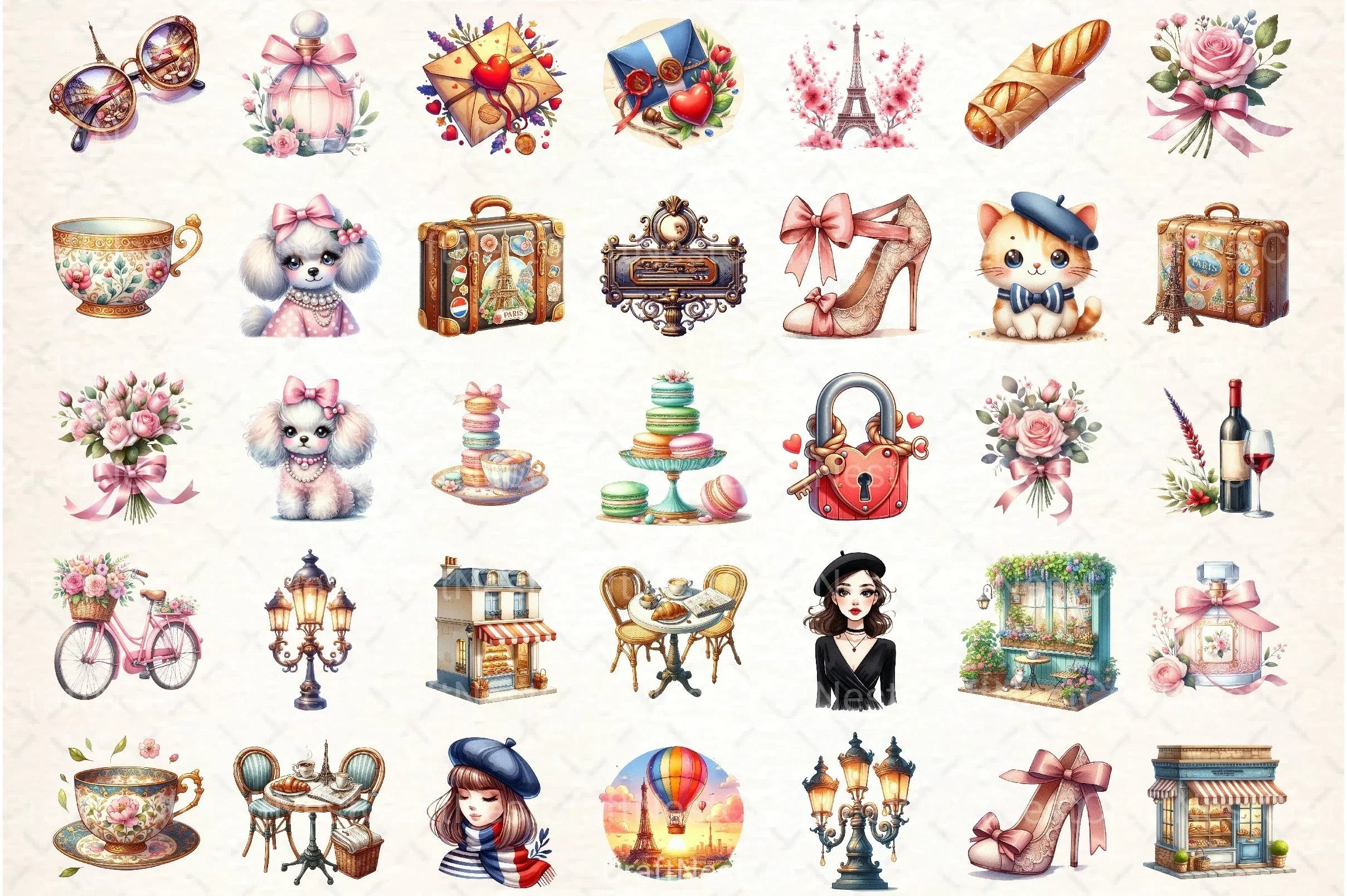 Ooh Lala Paris Clipart Bundle - CraftNest - Digital Crafting and Art