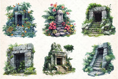 Jungle Tomb Clipart Bundle - CraftNest - Digital Crafting and Art