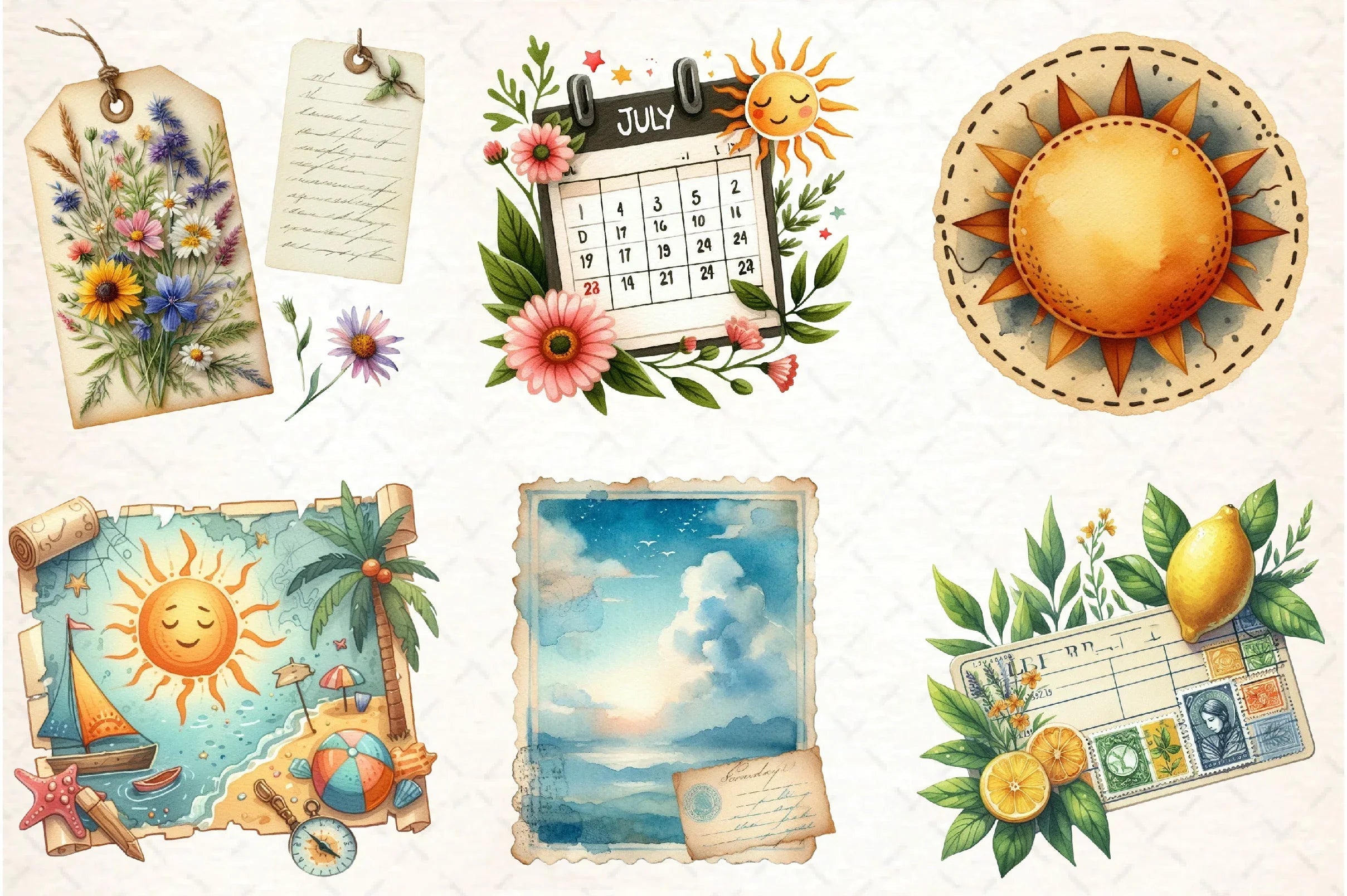 Ephemera Summer Clipart Bundle - CraftNest - Digital Crafting and Art