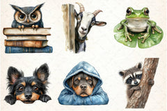 Quirky Animals Peeking Clipart Bundle - CraftNest - Digital Crafting and Art