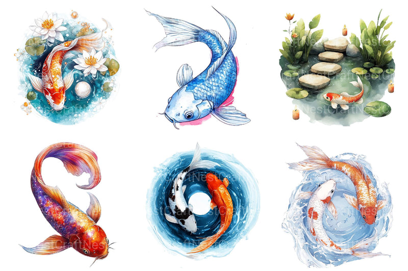 Japanese Koi Fish Clipart - CraftNest - Digital Crafting and Art