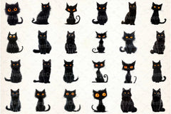 Quirky Funny Black Cat Clipart Bundle55 - CraftNest - Digital Crafting and Art