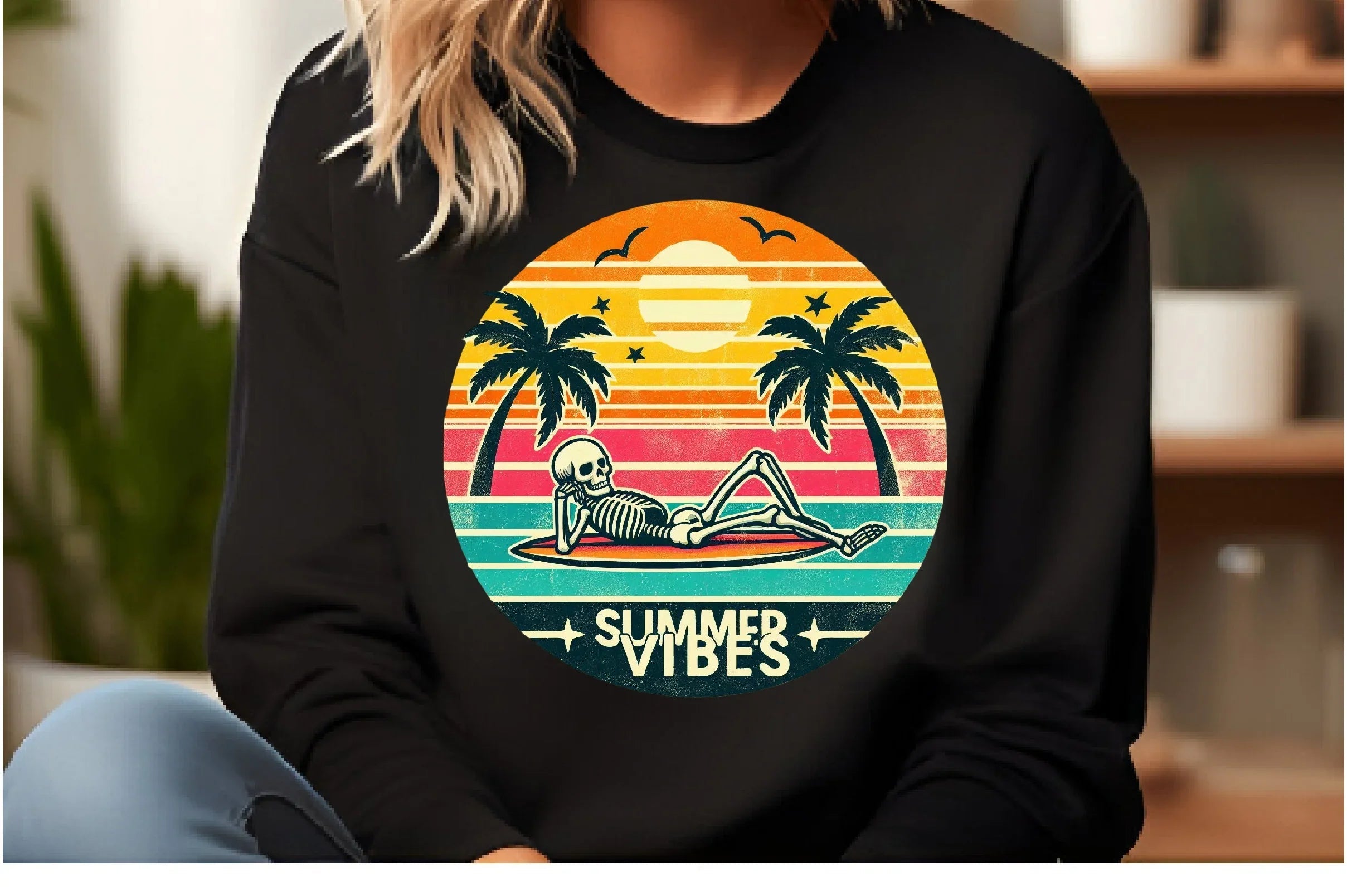 Vintage Summer Vibes Skeleton Design Clipart Bundle - CraftNest - Digital Crafting and Art