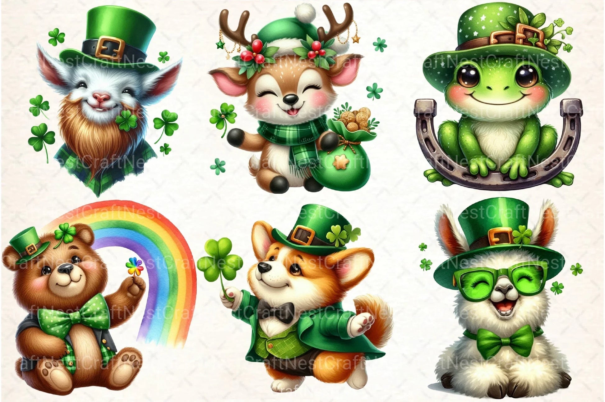 St. Patrick's Day Animal Clipart Bundle - CraftNest - Digital Crafting and Art