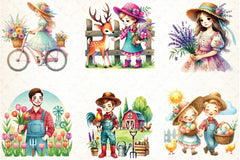 Spring Farmer Clipart Bundle 13 - CraftNest - Digital Crafting and Art
