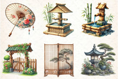 Japanese Summer Garden Clipart Bundle - CraftNest - Digital Crafting and Art