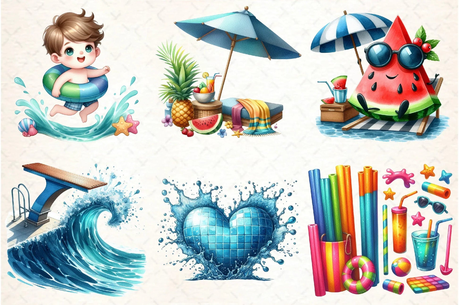 Summer Pool Party Clipart Bundle - CraftNest - Digital Crafting and Art