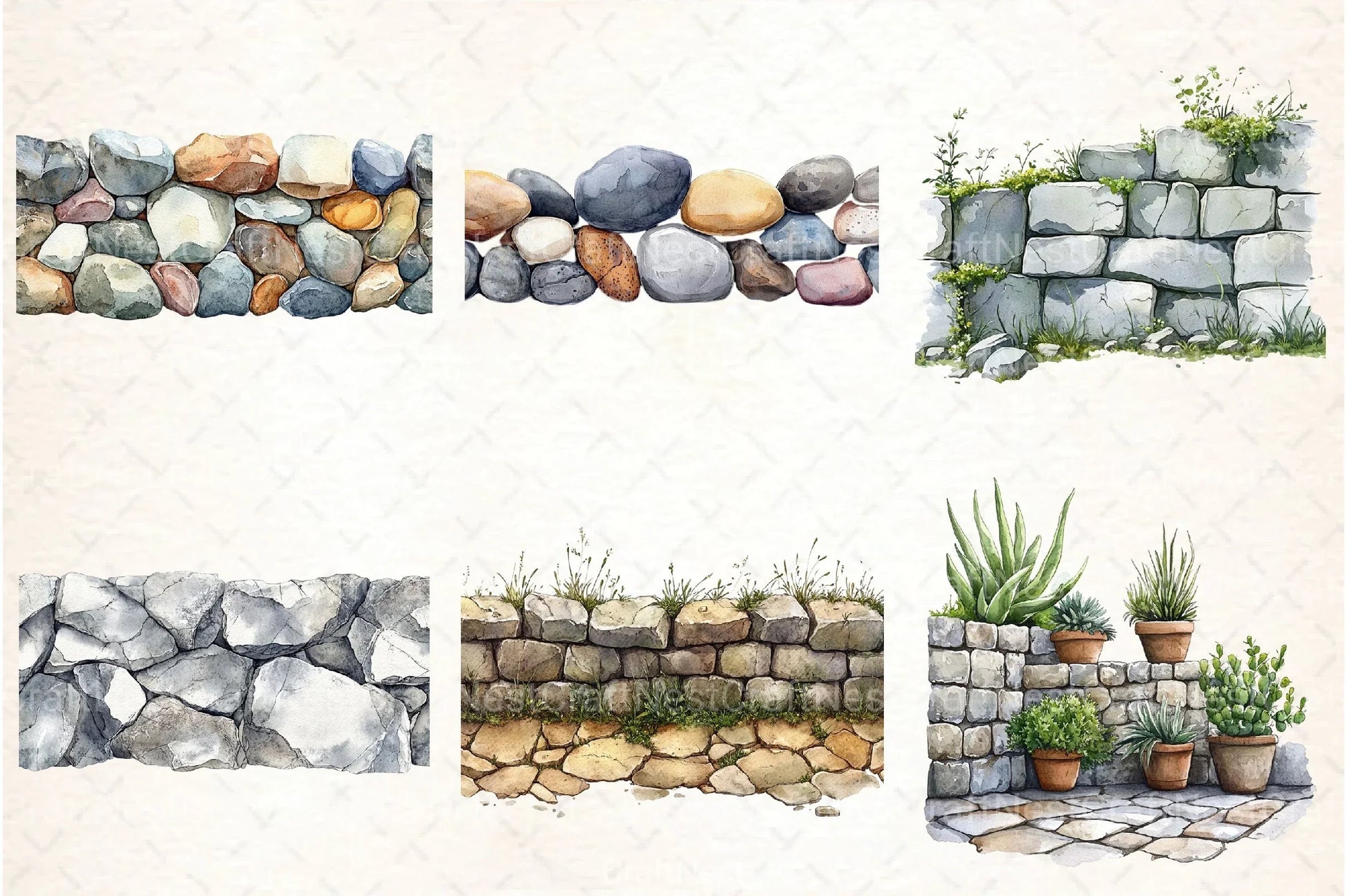Stone Wall Clipart Bundles - CraftNest - Digital Crafting and Art
